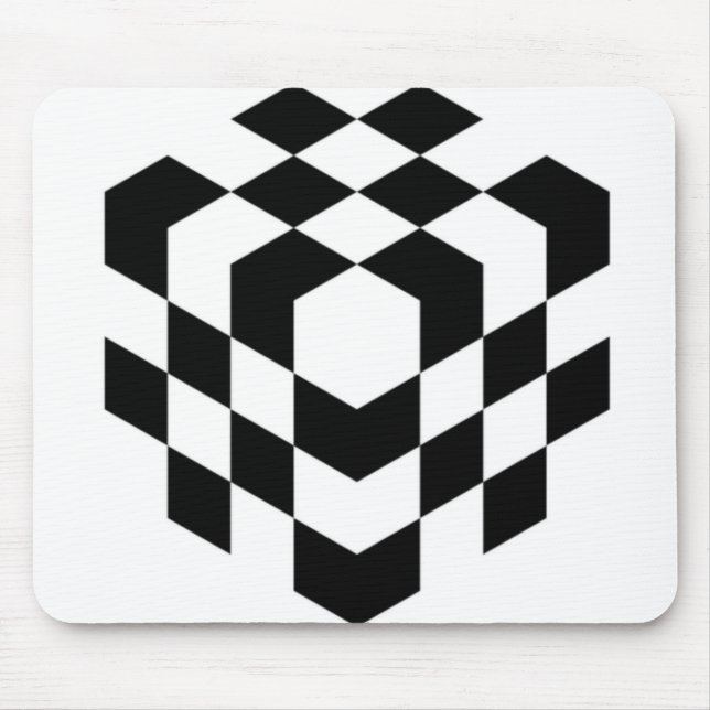 3D-Schachbrettwürfel Mousepad (Vorne)