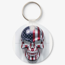 3D-Schädel mit amerikanischer Flagge