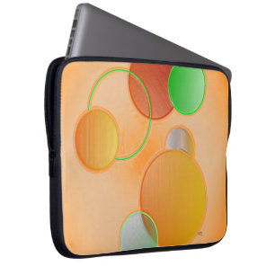 3D-Schaltkreise (orange) Elektronik-Bag Laptopschutzhülle