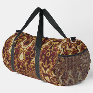 3D scharlachroter opulenter goldener Wirbel   Zeni Duffle Bag