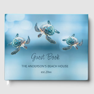 3D-Schildkröte Türkises Küstenstrandhaus Gästebuch