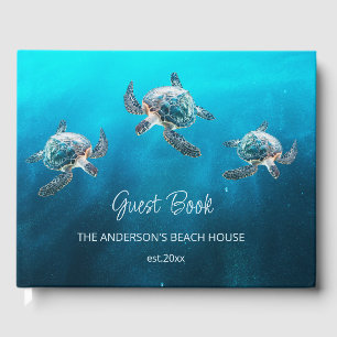 3D-Schildkröte Türkises Küstenstrandhaus Gästebuch