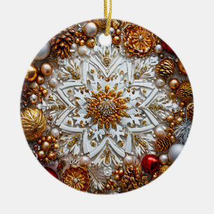 3D-Schneeflockenschmuck Keramik Ornament