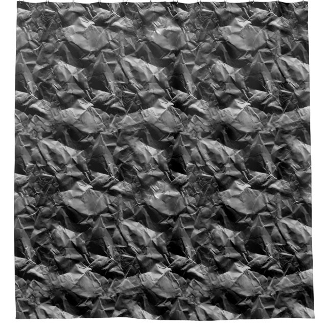 3d Schwarz-Rough Textur Papier Muster Duschvorhang (Vorderseite)