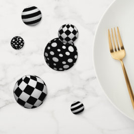 3D Schwarzweiß-Bälle Konfetti