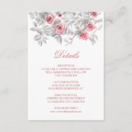 3D Sculptured Pink Roses White Begleitkarte