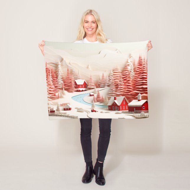 3D Skandinavisches Winterlandschaftsbaby Fleecedecke (Beispiel)
