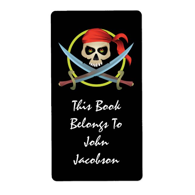 3D-Skull-Pirate-Etikett (Vorne)