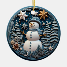 3D Snowman Chirstmas Keramik Ornament