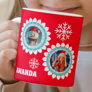 3D Snowman Christmas Personalisiert Kids Foto Kaffeetasse