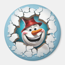 3D Snowman - Spielerisch karrot-genäht Magnet