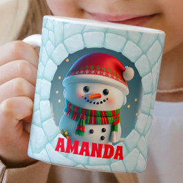 3D Snowman Weihnachten Custom Kids Hot Chocolate Kaffeetasse