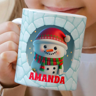 3D Snowman Weihnachten Custom Kids Hot Chocolate Kaffeetasse