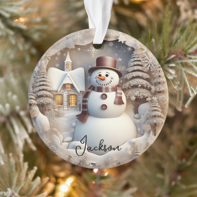 3D Snowman Weihnachtsschmuck Ornament (Baum)