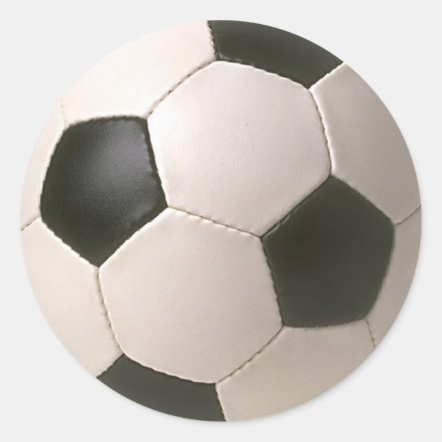 3D Soccerball Schwarz-weiß Football Runder Aufkleber (Vorderseite)