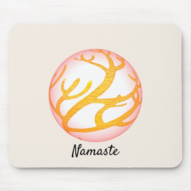 3D Sphere Eastern Design Namaste Mousepad (Vorne)