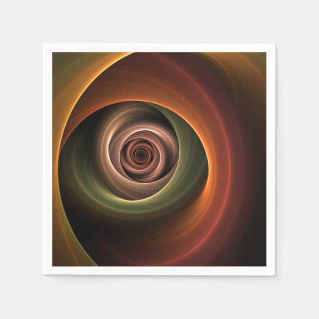 3D Spiral Abstract Warm Colors Modern Fractal Art Serviette (Vorderseite)