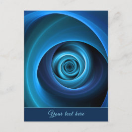3D Spiral Blue Colors Modernes Abstraktes Fraktal  Postkarte
