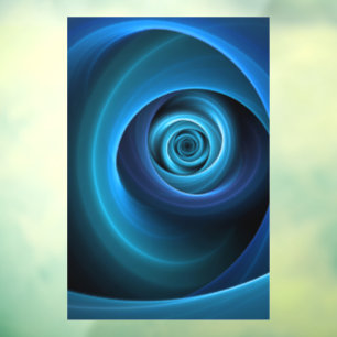 3D Spiralblau Farben Modernes Abstraktes Fraktal K Fensteraufkleber