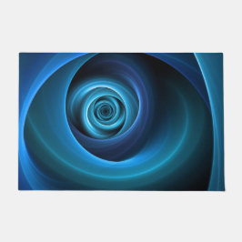 3D Spiralblau Farben Modernes Abstraktes Fraktal K Fußmatte