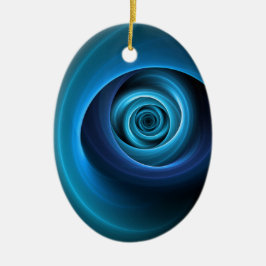3D Spiralblau Farben Modernes Abstraktes Fraktal K Keramik Ornament