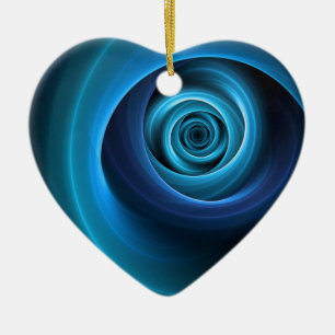 3D Spiralblau Farben Modernes Abstraktes Fraktal K Keramik Ornament