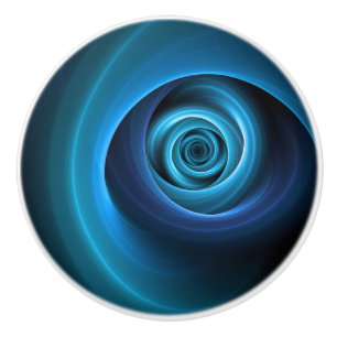 3D Spiralblau Farben Modernes Abstraktes Fraktal K Keramikknauf