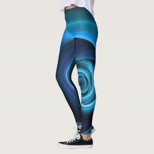 3D Spiralblau Farben Modernes Abstraktes Fraktal K Leggings