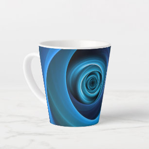 3D Spiralblau Farben Modernes Abstraktes Fraktal K Milchtasse