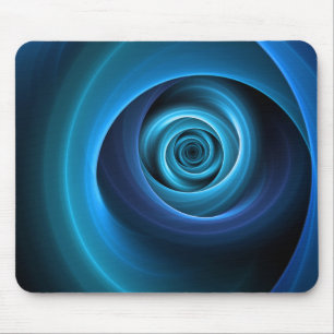 3D Spiralblau Farben Modernes Abstraktes Fraktal K Mousepad
