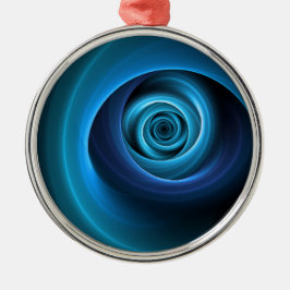 3D Spiralblau Farben Modernes Abstraktes Fraktal K Ornament Aus Metall