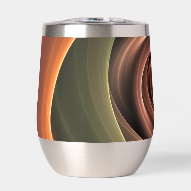 3D Spirale Abstrakt Warme Farben Modernes Fraktal  (Vorderseite)