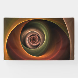 3D Spirale Abstrakt Warme Farben Modernes Fraktal  Banner