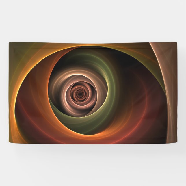 3D Spirale Abstrakt Warme Farben Modernes Fraktal  Banner (Horizontal)