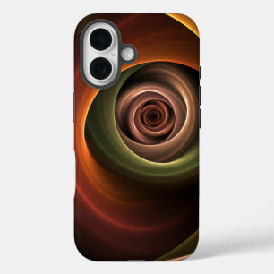 3D Spirale Abstrakt Warme Farben Modernes Fraktal  iPhone 16 Hülle