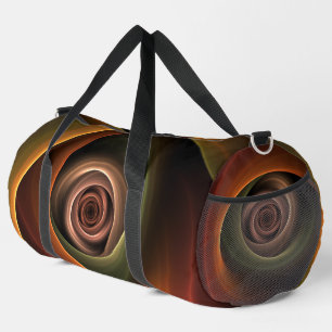 3D Spirale Abstrakt Warme Farben Modernes Fraktal Duffle Bag