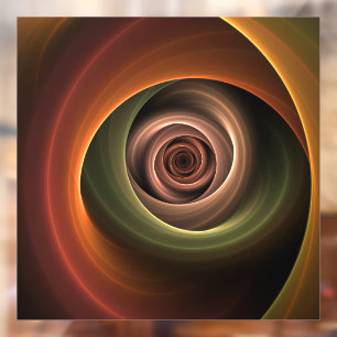 3D Spirale Abstrakt Warme Farben Modernes Fraktal Fensteraufkleber