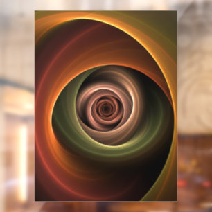 3D Spirale Abstrakt Warme Farben Modernes Fraktal Fensteraufkleber