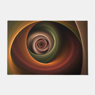 3D Spirale Abstrakt Warme Farben Modernes Fraktal  Fußmatte
