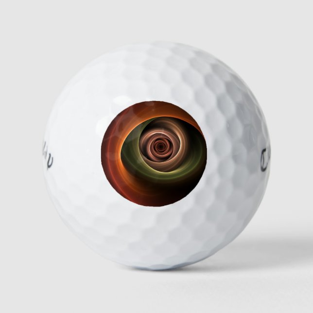 3D Spirale Abstrakt Warme Farben Modernes Fraktal  Golfball (Vorderseite)