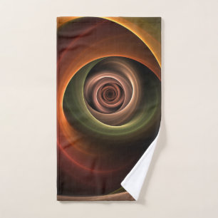 3D Spirale Abstrakt Warme Farben Modernes Fraktal  Handtuch