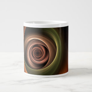 3D Spirale Abstrakt Warme Farben Modernes Fraktal  Jumbo-Tasse