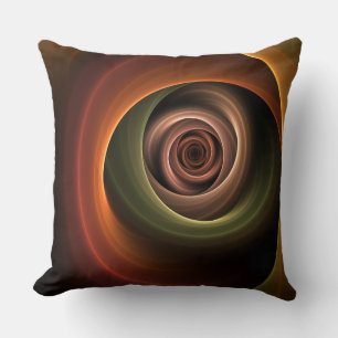 3D Spirale Abstrakt Warme Farben Modernes Fraktal Kissen
