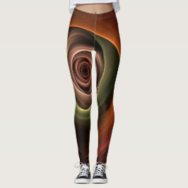 3D Spirale Abstrakt Warme Farben Modernes Fraktal  Leggings