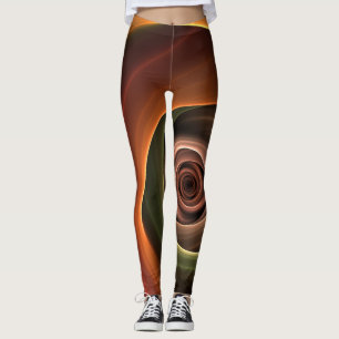3D Spirale Abstrakt Warme Farben Modernes Fraktal  Leggings