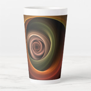 3D Spirale Abstrakt Warme Farben Modernes Fraktal Milchtasse