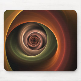 3D Spirale Abstrakt Warme Farben Modernes Fraktal  Mousepad