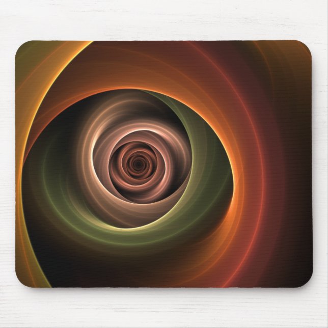 3D Spirale Abstrakt Warme Farben Modernes Fraktal  Mousepad (Vorne)