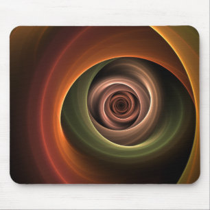 3D Spirale Abstrakt Warme Farben Modernes Fraktal  Mousepad