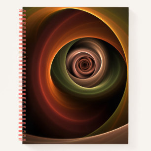 3D Spirale Abstrakt Warme Farben Modernes Fraktal  Notizbuch